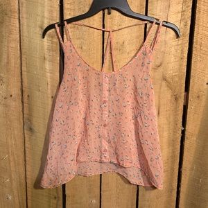 Cute Strappy Cropped Floral Blouse by Cozy Casual